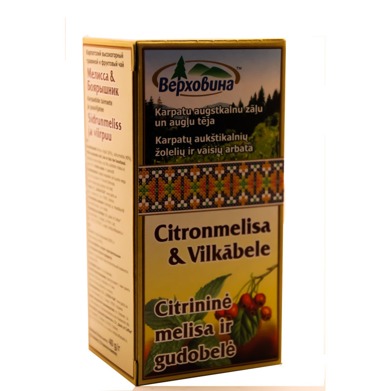 Zāļu tēja "CITRONMELISA & VILKĀBELE"